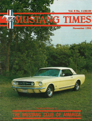 MUSTANG TIMES 1984 NOV - MUSTANG CLUB OF AMERICA